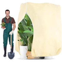 180x120cm Pflanzen-Winterabdeckung für den Außenbereich, reißfest, wiederverwendbarer Winterschutz für Pflanzen mit Reißverschluss, beige von GABRIELLE