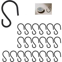 20er-Pack S-Haken, S-förmige Haken, Metallhaken für Küche, Badezimmer, Schlafzimmer, Mini-S-Haken (schwarz) von GABRIELLE