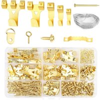 220-teilige Bilderrahmenhaken, Metall-Wandhaken, Bilderaufhänger-Set, robuste Metall-Bilderhaken mit Schrauben für Leinwand, Fotos, Uhr, Spiegel von GABRIELLE