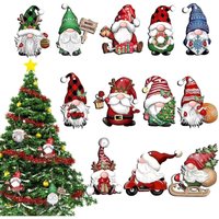24 Stück Weihnachtsbaumschmuck aus Holz, Weihnachtswichtel-Weihnachtsdekorationen für den Innenbereich, Weihnachtsmann-Weihnachtsdekorationen für den 24 Stück Weihnachtsbaumschmuck aus Holz, Weihnachtswichtel-Weihnachtsdekorationen für den Innenbereich, Weihnachtsmann-Weihnachtsdekorationen für den von GABRIELLE