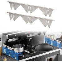 2er-Pack Gasherd-Abdeckungen aus Edelstahl, 35–70 cm einziehbarer Verbindungsstreifen, hitzebeständig zwischen Herd und Theke, Herdspaltabdeckung 2er-Pack Gasherd-Abdeckungen aus Edelstahl, 35–70 cm einziehbarer Verbindungsstreifen, hitzebeständig zwischen Herd und Theke, Herdspaltabdeckung von GABRIELLE
