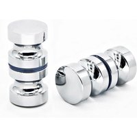 Gabrielle - 2er-Pack runder Rücken-an-Rücken-Duschtürgriff 30 mm für Duschtür – Ersatzgriff für Duschkabine, Badezimmer-Schiebetür, Chrom-Finish von GABRIELLE