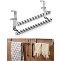 2er Set Küchenhandtuchhalter - Handtuchhalter aus Edelstahl - Kein Bohren erforderlich - für Küche und Bad - 236cm - Silber 2er Set Küchenhandtuchhalter - Handtuchhalter aus Edelstahl - Kein Bohren erforderlich - für Küche und Bad - 236cm - Silber von GABRIELLE