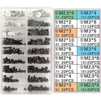 355-teiliges universelles Laptop-Schraubenset für M.2-SSD, M2-M3-M5-Festplatte, Schwarz – M2-M5-M3-Schraubensatz im Lieferumfang enthalten von GABRIELLE