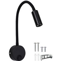 3W LED Schwanenhals Wandleuchte Warm 3000K, mit Kabel, Drehbare Spotlight Nachttischlampe, Wandmontiertes Leselicht von GABRIELLE