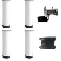 4 Stück Möbelbeine, verstellbare Möbelbeine aus Edelstahl, Badezimmermöbelbeine, Büromöbelbeine, Küchenmöbelbeine, höhenverstellbar 0–15 mm, 16 von GABRIELLE