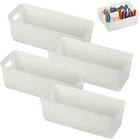 4er-Set Aufbewahrungsboxen aus Kunststoff, 27 cm, kleine weiße Organizer-Boxen, kleiner Aufbewahrungskorb, ideal für die Küche, Regalaufbewahrung für 4er-Set Aufbewahrungsboxen aus Kunststoff, 27 cm, kleine weiße Organizer-Boxen, kleiner Aufbewahrungskorb, ideal für die Küche, Regalaufbewahrung für von GABRIELLE