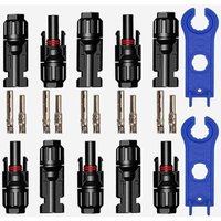 Gabrielle - 5 Paar PV-Stecker, avce Photovoltaik-Solar-Stecker, Sechskantschlüssel, männlich + weiblich, wasserdichte Solar-Elektroanschlüsse für von GABRIELLE