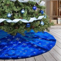 78 cm große, blaue Plüsch-Weihnachtsbaumdecke mit silbernen Schneeflocken und Pailletten, glänzende Fell-Weihnachtsbaumdecke, Weihnachtsbaummatte, 78 cm große, blaue Plüsch-Weihnachtsbaumdecke mit silbernen Schneeflocken und Pailletten, glänzende Fell-Weihnachtsbaumdecke, Weihnachtsbaummatte, von GABRIELLE