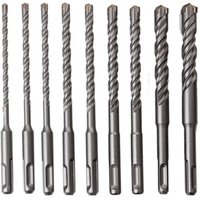 9-teiliges SDS-Plus-Bohrerset für Betonbohrer. SDS-Plus-Bohrerset hat 7 Schneiden 5/6/6/8/8/10/12/14/16 x 160 mm, zur Verwendung auf Beton, Ziegeln, von GABRIELLE