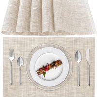 Gabrielle - Abwaschbare Tischsets, 6er-Set, Tischsets aus PVC-Kunststoff, hitzebeständig, rutschfest, für den Esstisch in der Küche (Beige) von GABRIELLE