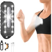 Ansteckbare Lauflichter, 5 Beleuchtungsmodi, über USB wiederaufladbare LED-Anstecklampe, wasserdicht, tragbar für Läufer, Joggen, Camping, von GABRIELLE