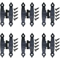 Gabrielle - Antike schwarze dekorative Blumenscharniere – 18er-Set – 65 x 33 mm – für Möbel und Schränke – mit Schrauben – Vintage-Hardware von GABRIELLE