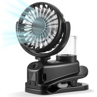Gabrielle - Clip-on-Nebelventilator mit LED-Anzeige, wiederaufladbarer Mini-Handventilator, tragbarer Ventilator mit 4 Geschwindigkeiten, tragbarer Gabrielle - Clip-on-Nebelventilator mit LED-Anzeige, wiederaufladbarer Mini-Handventilator, tragbarer Ventilator mit 4 Geschwindigkeiten, tragbarer von GABRIELLE