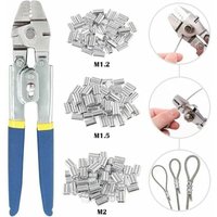 Gabrielle - Crimpzange für Drahtseile bis 2,2 mm mit 150 Aluminium-Doppelcrimphülsen in 3 Größen von GABRIELLE