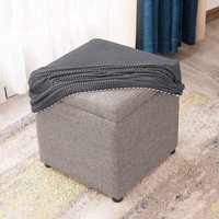 Dehnbarer quadratischer Ottomanen-Pouf-Überzug, weicher Jacquard-Fußhockerbezug zum Schutz Ihres Fußhockers, Pouf-Überzug mit elastischem Boden von GABRIELLE
