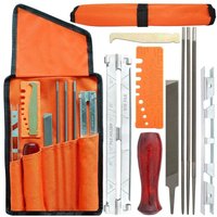 Gabrielle - 10-teiliges Kettensägen-Schärffeilen-Set – Kettensägen-Kettenschärffeilen-Set – Enthält Rundfeile – Honführung – Tiefenmesser – von GABRIELLE