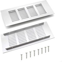 Gabrielle - 2 Stück Aluminium-Einbaulüftungsgitter, 200 mm Winkellüftungsgitter für Schrank- und Schlafzimmerlüftung (Silber) von GABRIELLE