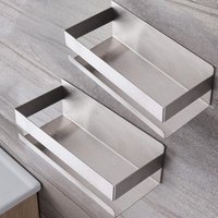 2-teiliges selbstklebendes Duschregal, praktische Badezimmeraufbewahrung, Duschregal ohne Bohren, praktisches Duschraumregal aus Edelstahl von GABRIELLE