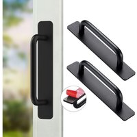 2er-Pack selbstklebende Möbelgriffe aus Aluminium für Schiebetüren, Schubladen, Küchenschränke, Schlafzimmer, 147 mm (schwarz) von GABRIELLE