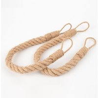 2er-Set Vorhang-Raffhalter mit dekorativem, gedrehtem Hanfseil, handgefertigt für Vorhänge (Khaki, 2) von GABRIELLE