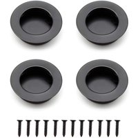 Gabrielle - 4 Stück runde Griffmulden, 40 mm Edelstahl-Schiebetürgriff, schwarze Möbelgriffe können für Schubladen, Schränke, individuelle Möbel von GABRIELLE