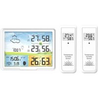 Gabrielle - Funkwetterstation mit 2 Außensensoren, Funkuhr Innen- und Außenwecker Temperatur und Luftfeuchtigkeit Funkwetterstation mit Farbdisplay Gabrielle - Funkwetterstation mit 2 Außensensoren, Funkuhr Innen- und Außenwecker Temperatur und Luftfeuchtigkeit Funkwetterstation mit Farbdisplay von GABRIELLE