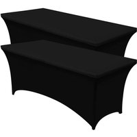 Gabrielle - Stretch-Küchentischdecke [183 x 76 x 76 cm] Tischdecke aus Polyester und Spandex – maschinenwaschbar und knitterfrei (2er-Set, schwarz) von GABRIELLE