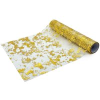 Gabrielle - Tischläufer aus Goldfoliennetz, 28 cm x 10 m, Tischläufer aus Polyester, metallisches Tischband, Dekoration für Partys, Feiern, von GABRIELLE