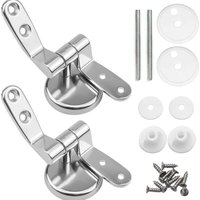 Toilettensitz-Scharnierclips, 2er-Pack Ersatz-Toilettensitzscharniere mit Beschlägen aus Zinklegierung Toilettensitz-Scharnierclips, 2er-Pack Ersatz-Toilettensitzscharniere mit Beschlägen aus Zinklegierung von GABRIELLE