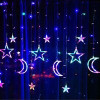 LED-Lichtervorhang für Fenster – Lichterkette – Weihnachtsbeleuchtung – LED-Lichterkette – Sternenvorhang – LED-Lichterkette (Farbe) von GABRIELLE