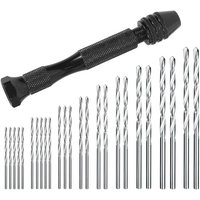 Mini-Handbohrmaschine, Spiralbohrer + 25 Mikro-Akku-Spiralbohrer, Aluminium-Schraubstock, Drehwerkzeuge, Spiralbohrer, verstellbar, Brandmalerei, für von GABRIELLE