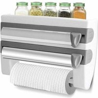 Gabrielle - Multifunktionaler Lebensmittelfolienschneider, wandmontierter Papierhandtuchspender, verschiebbares Messer, Aufbewahrungsregal für von GABRIELLE