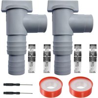 Pool-Absperr-/Wartungsventil mit Schlauchanschluss, Doppel-Split-Poolventil, Kolbenventil, Poolzubehör, für Aufstellpool und Poolpumpe (2er-Pack) von GABRIELLE