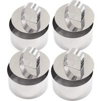 Präsentationsringe, 4 runde Ausstechformen mit Stopfer – Edelstahl, DIY-Kuchenform, Präsentationsringe für Backwaren von GABRIELLE