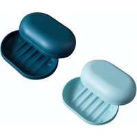 Gabrielle - Reise-Seifenschale mit Deckel, 2er-Pack, wasserdichter Seifenhalter für Dusche, Reisen, Wandern, Badezimmer, Schule, Fitnessstudio von GABRIELLE