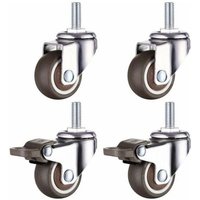 Gabrielle - Robuste Gummi-Lenkrolle mit M8-Gewindeschaft, geeignet für Karren, Werkbänke, Möbelräder, 1,5 Zoll, 20-mm-Spindel, 2 mit Bremse + 2 ohne Gabrielle - Robuste Gummi-Lenkrolle mit M8-Gewindeschaft, geeignet für Karren, Werkbänke, Möbelräder, 1,5 Zoll, 20-mm-Spindel, 2 mit Bremse + 2 ohne von GABRIELLE