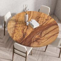 Gabrielle - Runde Tischdecke 130 cm mit elastischem Rand, 3D-Tischdecke, wasserdicht, schmutzabweisend, für den Außenbereich, waschbare Tischdecke von GABRIELLE