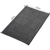 Gabrielle - Rutschfeste Chenille-Badematte Super saugfähig und maschinenwaschbar für Bad, Dusche, Badewanne oder als WC-Vorleger Dunkelgrau - 40x60 cm von GABRIELLE