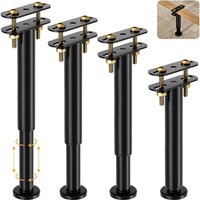 Set mit 4 höhenverstellbaren Bettstützbeinen, geeignet für 25–42 cm breite Bettrahmen, Bettmittellatten und Möbelstützbeine, Installation ohne Bohren von GABRIELLE