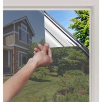 Sichtschutzfolie für Fenster, 40 x 200 cm, selbstklebende Folie mit Einwegspiegeleffekt für Sichtschutzfenster, Hitzeschutz, UV-Schutz, von GABRIELLE