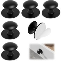 Stück schwarze, runde Möbelknöpfe aus Edelstahl, selbstklebend, ohne Bohren, zum Aufkleben auf Schubladen, Duschtüren, Schränke, Kühlschränke und von GABRIELLE
