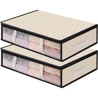 Unterbett-Aufbewahrungstasche, 2er-Pack, faltbarer Unterbett-Aufbewahrungsschrank-Organizer, weiche Tasche, großes Fassungsvermögen mit transparentem von GABRIELLE