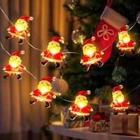Weihnachtslichterkette, 3 m, 30 LEDs, Weihnachtsmann, batteriebetrieben, Dekoration für drinnen und draußen, für Baum, Schlafzimmer, Kamin, Party, von GABRIELLE