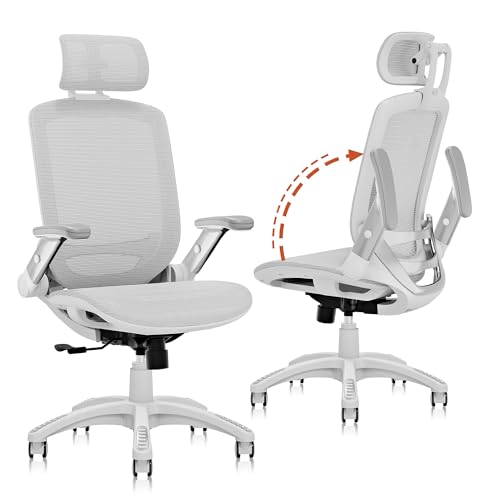 GABRYLLY Ergonomischer Bürostuhl, Hochlehner Bürostuhl mit Kopfstütze, klappbare Arme, 90-120° Neigungsverriegelung und breitem Kissen, 400 Pfund Mesh Stühle GABRYLLY Ergonomischer Bürostuhl, Hochlehner Bürostuhl mit Kopfstütze, klappbare Arme, 90-120° Neigungsverriegelung und breitem Kissen, 400 Pfund Mesh Stühle von GABRYLLY