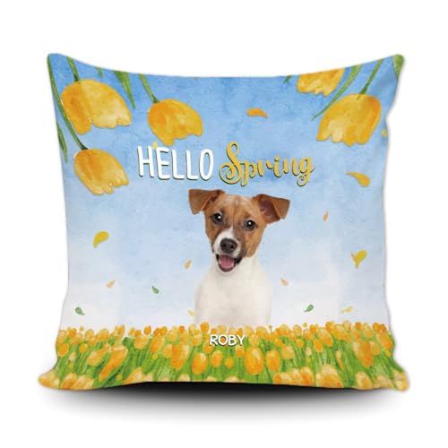 GABSHAIM Hello Spring Floral Jack Russell Terrier Kissenbezug, personalisierbar, gelbe Tulpenblumen, Hund, Leinwand, doppelseitig, 45,7 x 45,7 cm, Stil 4 GABSHAIM Hello Spring Floral Jack Russell Terrier Kissenbezug, personalisierbar, gelbe Tulpenblumen, Hund, Leinwand, doppelseitig, 45,7 x 45,7 cm, Stil 4 von GABSHAIM