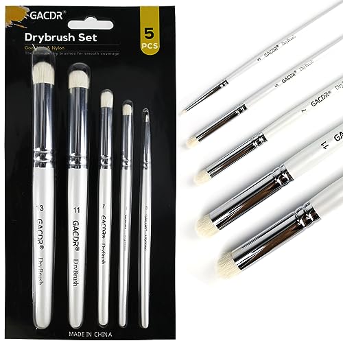 GADCR Dry Brush Pinsel Set, 5 Größen Professioneller Trockenpinsel für Modellbau Drybrush Detailpinsel Wargames GADCR Dry Brush Pinsel Set, 5 Größen Professioneller Trockenpinsel für Modellbau Drybrush Detailpinsel Wargames von GACDR