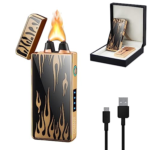 Elektrisches Feuerzeug Arc Plasma USB-Feuerzeug Winddicht Feuerzeug mit LED-Batterieanzeige für Kerze (Flamme) von GADATOP