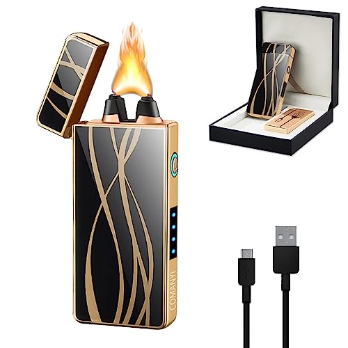 Elektrisches Feuerzeug Arc Plasma USB-Feuerzeug Winddicht Feuerzeug mit LED-Batterieanzeige für Kerze (Streamline) von GADATOP