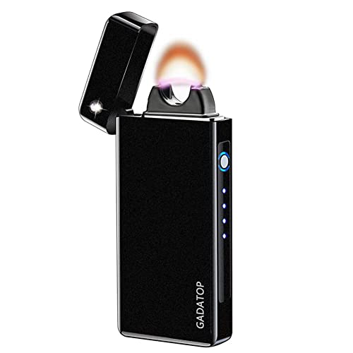 GADATOP Arc Plasma Flamme Feuerzeug USB wiederaufladbares, winddichtes elektrisches Feuerzeug für Kerzen (Mattschwarz) von GADATOP